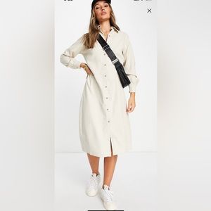 NWT Urban Threads oversized cord midi dress in stone size 8